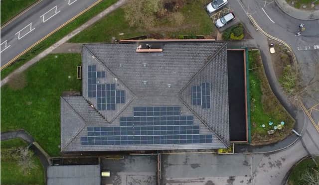 Solar panels on the roof of Randlay Community Centre in Telford.