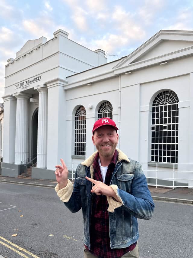 Martin Monahan outside the Buttermarket after he made his announcement