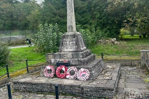 The war memorial before work started