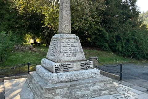 The war memorial after the work, beautifully restored