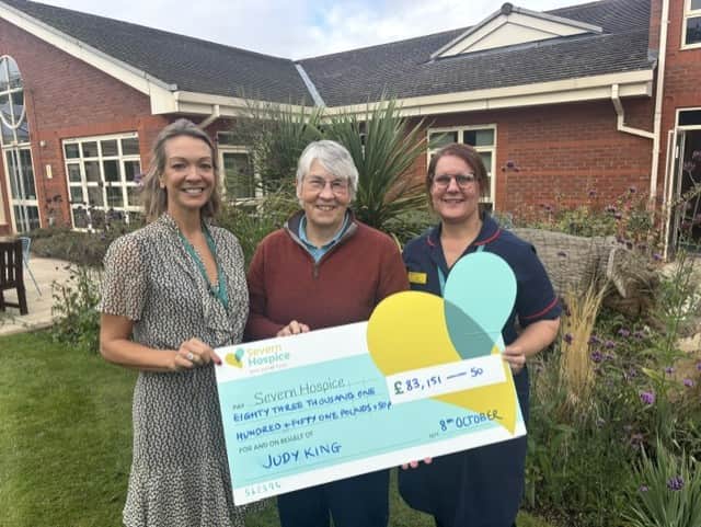 Judy King has raised more than £83,000 for Severn Hospice after the charity cared for her late wife