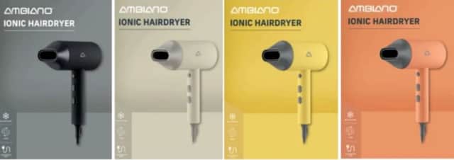 Four colours of Aldi’s popular Ambiano Ionic Hairdryer, sold last year, have been recalled