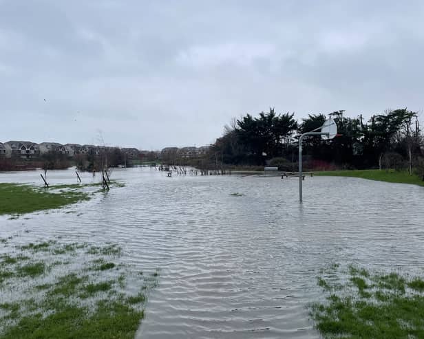 A flooded park