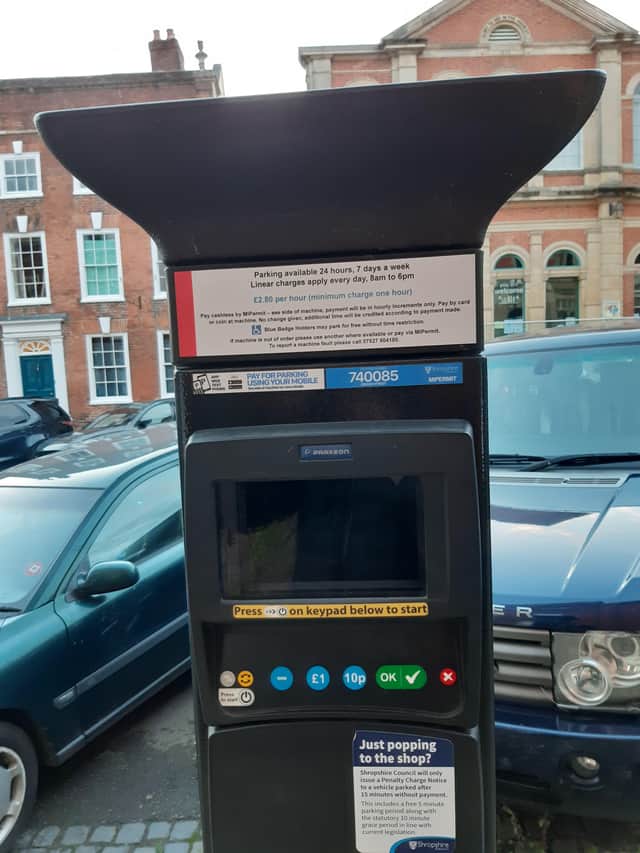 On-street parking in the 'red zone' areas of Ludlow could go up to £3.80 an hour