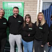 Aimee Gibson (centre) with the Shropshire IT Recycling team