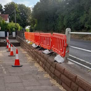 The unsightly temporary barriers outside the Punch Bowl