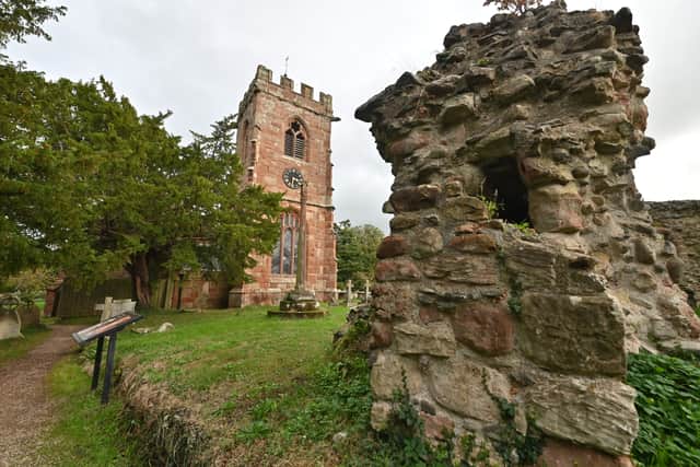 More images of the castle ruins in the grounds of the St John the Baptist Church