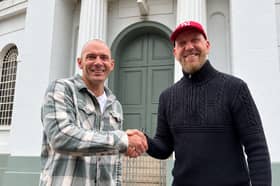 Cove Group's Joel Campbell and Martin Monahan outside the Buttermarket 