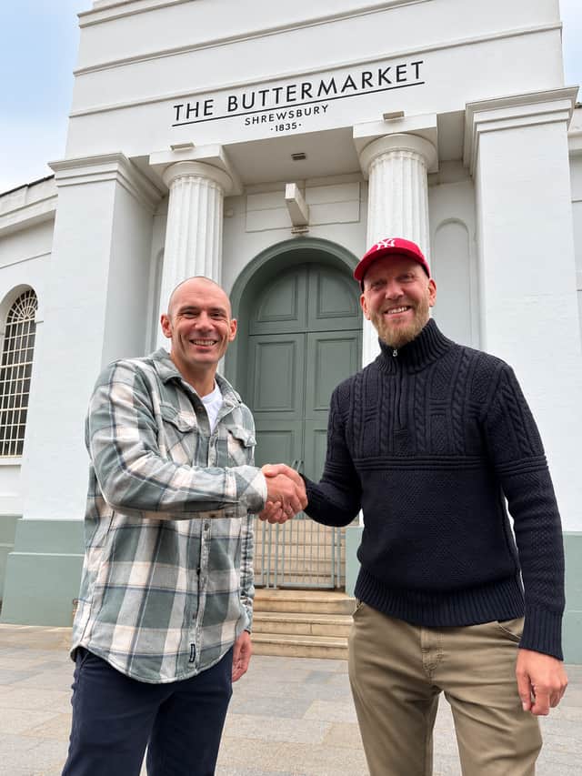 Cove Group's Joel Campbell and Martin Monahan outside the Buttermarket