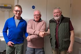 Kington Mayor Councillor Martin Woolford (middle) welcomes Councillor Martin Blackaller (left) and Councillor Leonard Timmins to the council. Councillor Patrick Conrad could not be present.