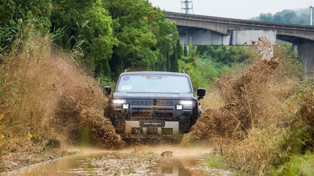 FREELANDER 8 on an all-terrain route during the first test drive of the international variant