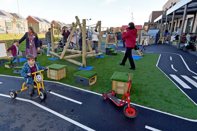 Pupils enjoying the new facilities at Thomas Telford Primary Free School
