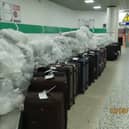 All the seized suitcases and extracted cannabis