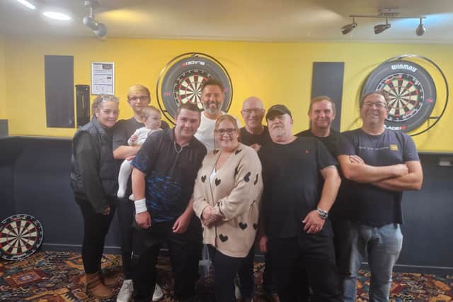 New Inn A line up for the camera, left to right; Trish Ball, Josh Ball, Dave Wood, Dave Edwards, Jenna Ball, Dave Bishop, John Nixon, Graham Ball and Mark Eyke