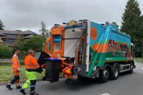 Powys council bin lorry.