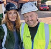 DIY SOS interior designer Gabrielle Blackman with Telford College's Barry Mason