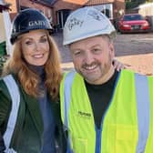 DIY SOS interior designer Gabrielle Blackman with Telford College's Barry Mason