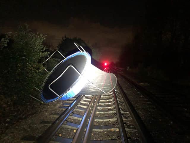 Trampoline on the tracks