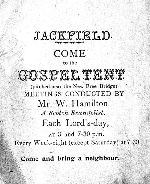 “Come and bring a neighbour” invited this leaflet advertising the “Gospel Tent”.
