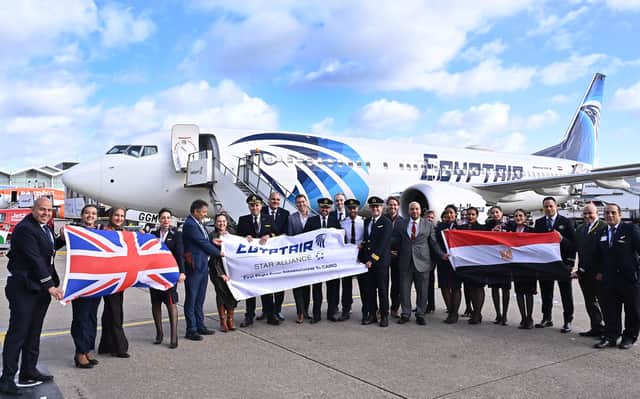EGYPTAIR flight takes off from Birmingham Airport