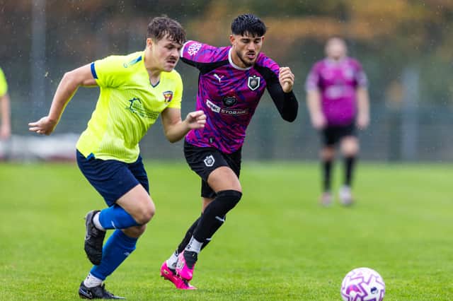 Haughmond on the attack against FC Nations in their 7-0 triumph in the Shropshire Saturday Challenge Cup Picture: Euan Manning