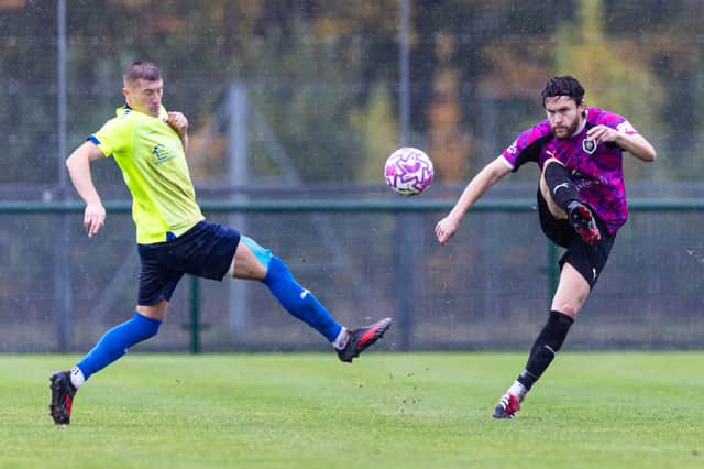 Action from Haughmond's 7-0 victory over FC Nations in the Shropshire Saturday Challenge Cup Picture: Euan Manning