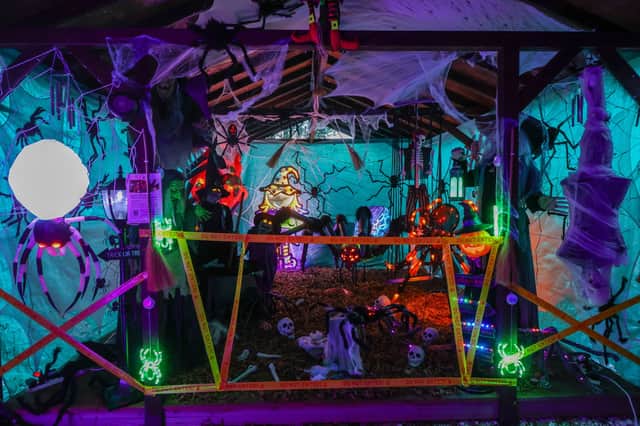 Halloween House Yardley in Birmingham raising money for a charity Calm.