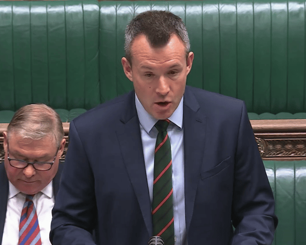 Stuart Anderson asking Wes Streeting, the defence secretary, as question in the House of Commons. It is Mr Anderson's first time at the despatch box as shadow minister for war readiness