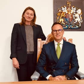 The High Sheriff of Shropshire Katy Tanner with Nicholas Walker, senior coroner for Shropshire, Telford and Wrekin