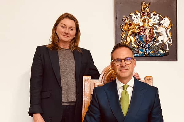 The High Sheriff of Shropshire Katy Tanner with Nicholas Walker, senior coroner for Shropshire, Telford and Wrekin