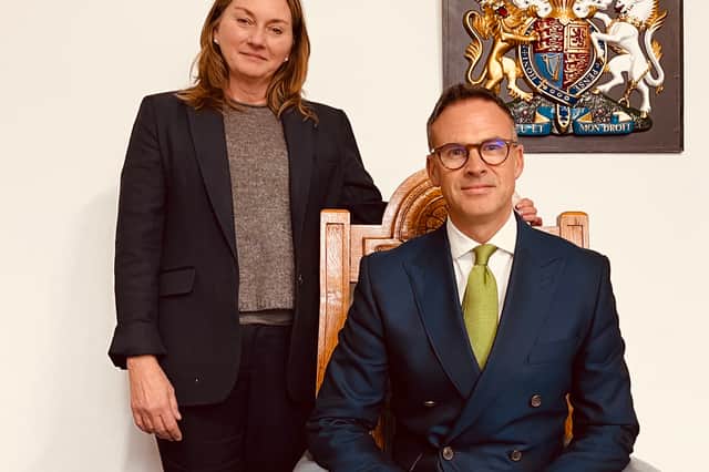 The High Sheriff of Shropshire Katy Tanner with Nicholas Walker, senior coroner for Shropshire, Telford and Wrekin