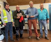 The prize winners from left to right Harri Bird club chair, Nigel Davies, Simon Orrells and Andrew Ritchie.