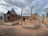 The huge new sandpit at Hockerhill Playbarn