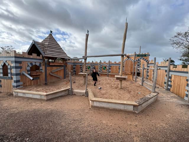 The huge new sandpit at Hockerhill Playbarn