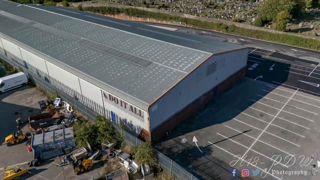 The unit has been extensively refurbished - this image from earlier this year captures the 'Do It All' sign on the side of the building from its former life as a DIY centre in the late 1980s and 1990s.
