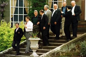 PICTURE FROM THE ARCHIVE: Prime Minister Tony Blair chats with Japanese Prime Minister Ryutaro Hashimoto as world leaders take a stroll down the stone steps at Weston Park on the Shropshire-Staffordshire border in 1998. The distinguished group gathering for the G8 retreat included US President Bill Clinton, French President Jacques Chirac, German Chancellor Helmut Kohl, and Russia’s Boris Yeltsin. 