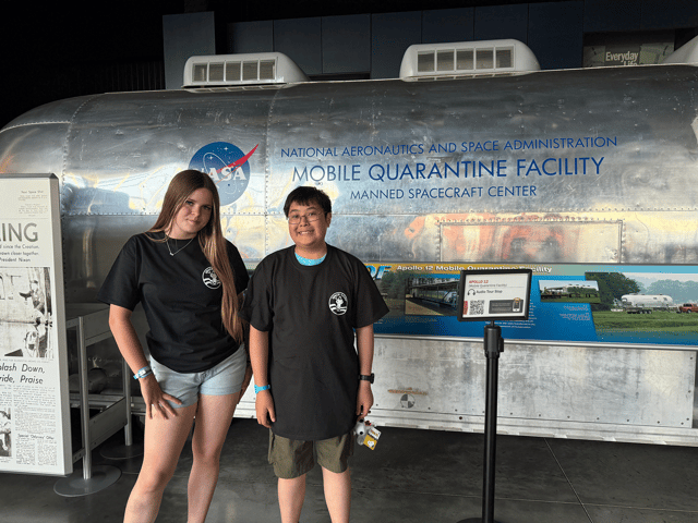 HLC students Esmae-Hope Morton and Harry Yeung at the NASA Space Camp in 2025.