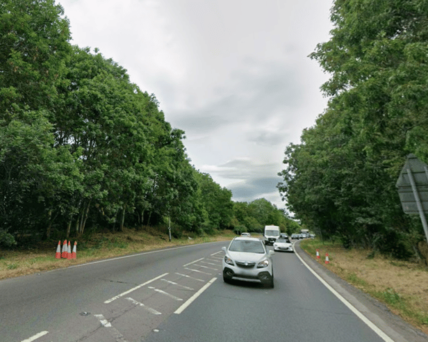 A stretch of the A5 north of Oswestry heading towards Gobowen