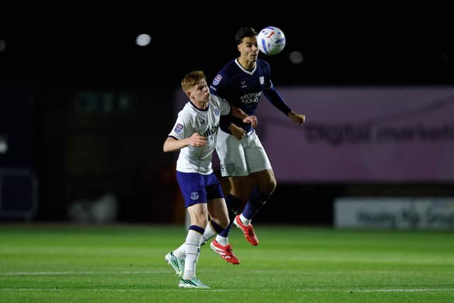Harry Brookes of Eveton Under 21 and Isaac Fletcher of Shrewsbury Town