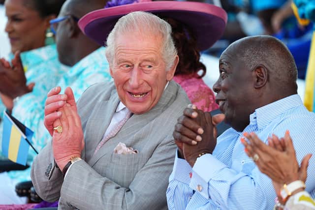 Charles and Prime Minister of The Bahamas Philip Davis (Aaron Chown/PA)