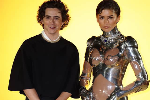 Timothee Chalamet and Zendaya arrive for the world premiere of Dune: Part Two at Leicester Square Gardens in central London (Jordan Pettitt/PA)