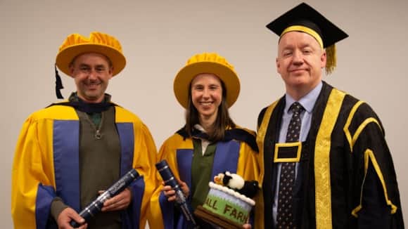 Charlotte and Ben Hollins from Fordhall Farm in Market Drayton received the accolades from Harper Adams University