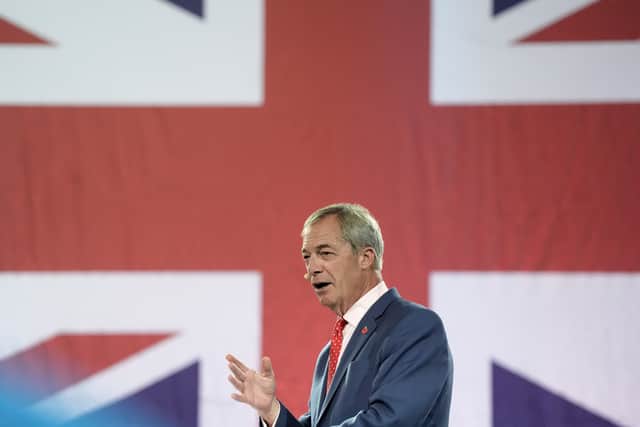 Reform UK leader Nigel Farage speaking during a press conference to present the party’s economic rescue plan ahead of the Budget at Lyndley Hall, Vincent Square in central London (Stefan Rousseau/PA)