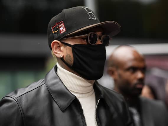 R&B singer Chris Brown arriving at Southwark Crown Court
