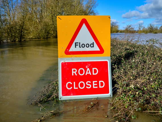 A flooded road