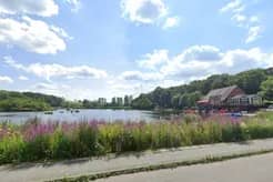 A proposed traffic order would change the one way system around Llandrindod Wells lake. From Google Streetview.