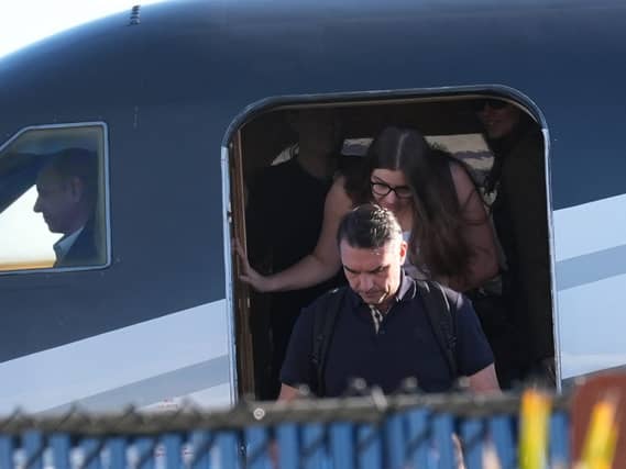 Flavio Bolsonaro getting off a private jet