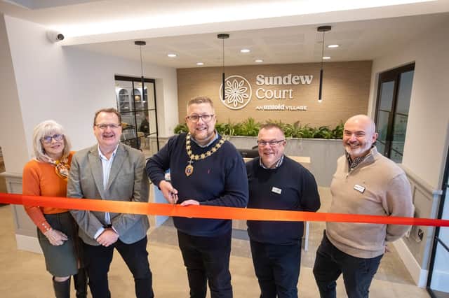 Mayor Thomas Janke cut the ribbon as a new £20m retirement community in Newport officially opened its doors