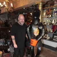 Knightly Halloween display turns heads at Bridgnorth antiques centre - and you could take it home