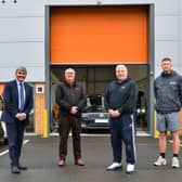 From left: Toby Shaw from Towler Shaw Roberts, Neil Anderson from Morris Property and Phil and Kyle Evans from Phil Evans Vehicle Refurbishment
